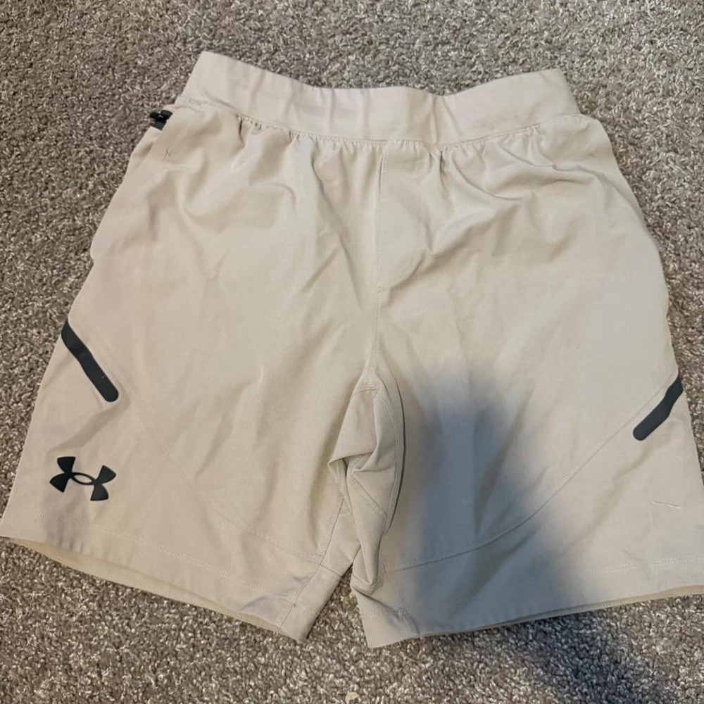 Under Armour Beige/Stone Performance Athletic Shorts — L